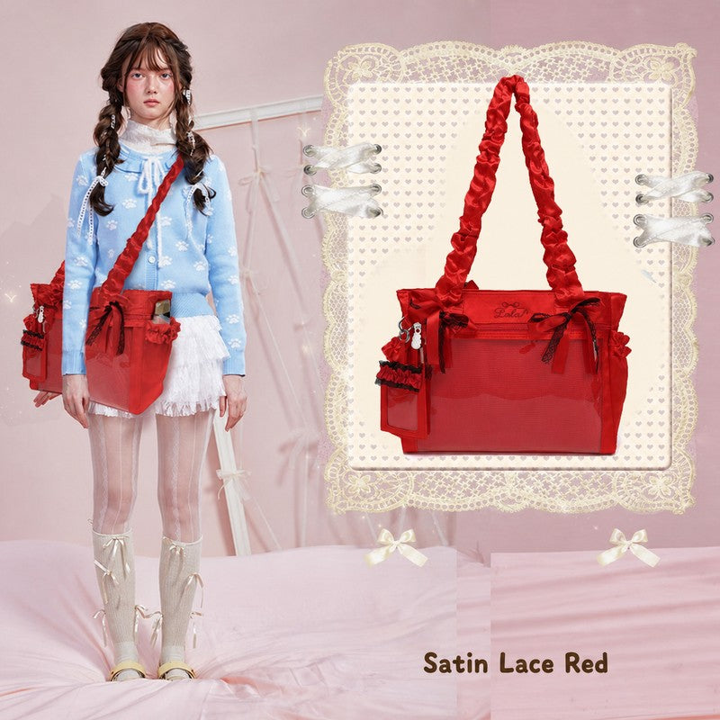 LOLA DESIGN Emily Satin Ita Bag with Bow