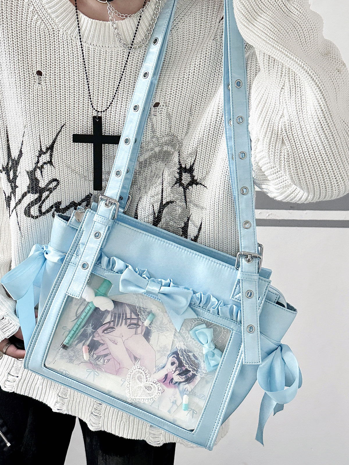 Sweet Dream Satin Ita Backpack with Detachable Bow