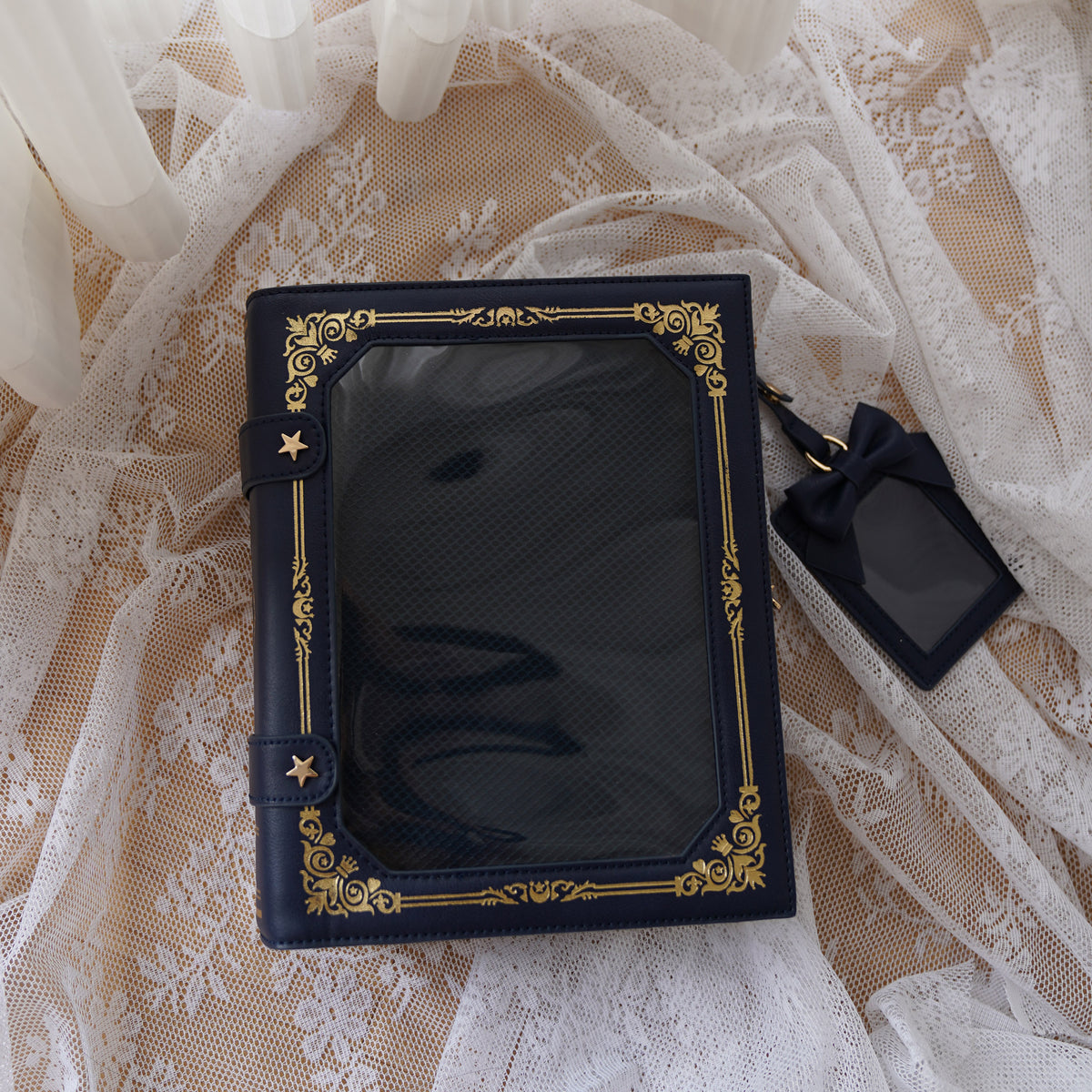 Morning Glory Magic Book Ita Bag, PU Gold Foil Crossbody