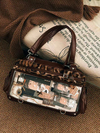 Yuni Youyou Leopard Print Soft Ita Bag with Clear Window