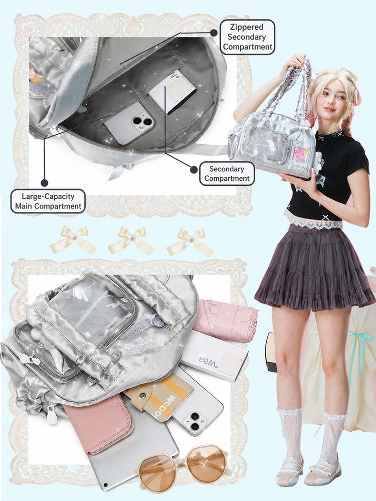 LOLA DESIGN Lace Ita Bag Shoulder Tote for Pins