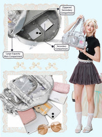 LOLA DESIGN Lace Ita Bag Shoulder Tote for Pins
