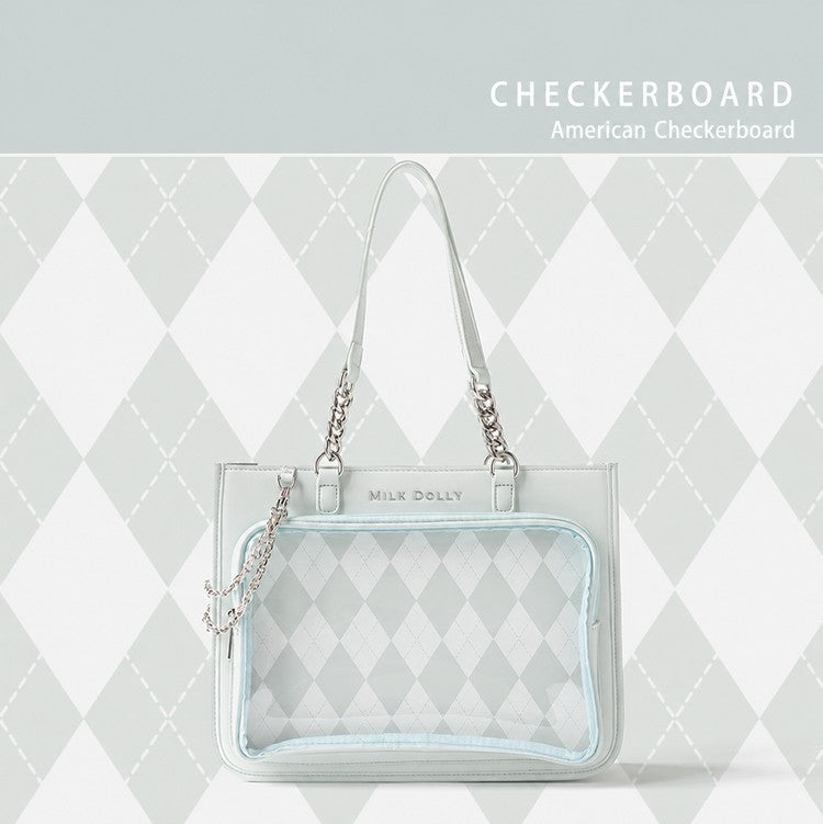 FuyuuNeko Checkered Ita Bag Crossbody, Large Capacity