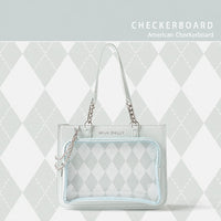 FuyuuNeko Checkered Ita Bag Crossbody, Large Capacity