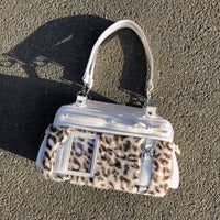 Yuni Youyou Leopard Print Soft Ita Bag with Clear Window