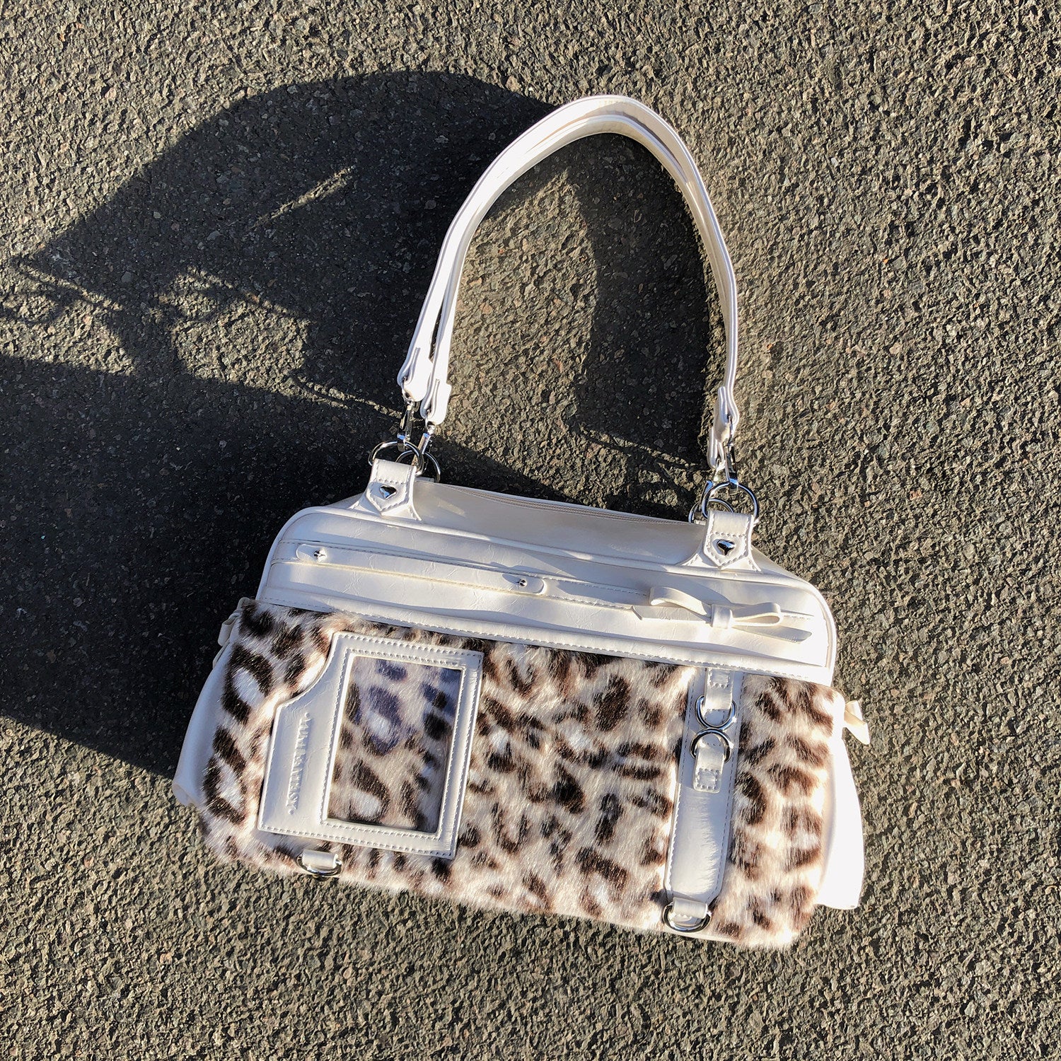 Yuni Youyou Leopard Print Soft Ita Bag with Clear Window