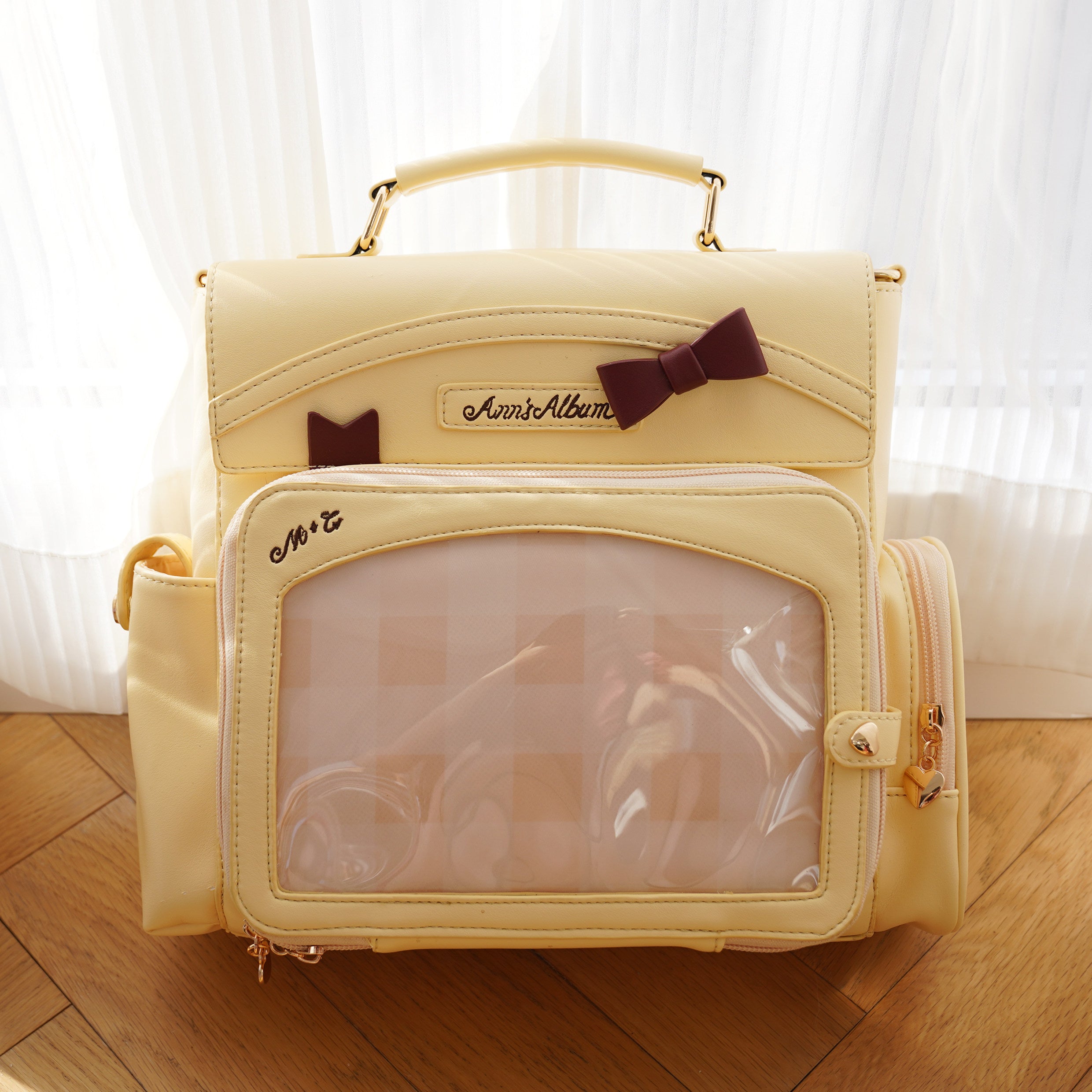Morning Glory Convertible PU Leather Ita Backpack