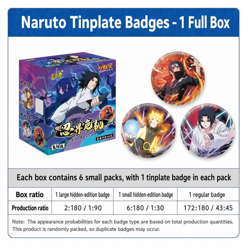 Officially Licensed Naruto Shippuden Tin Badge Blind Pack