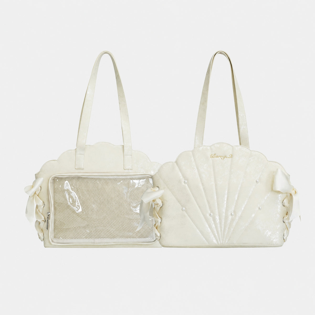 BerryQ Ariel Shell Ita Bag with Pearl Accents