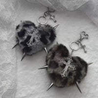 Y2K Plush Heart Bag Charm Keychain