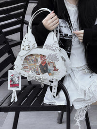 Morning Glory Cat Ita Bag with Adjustable Strap Set