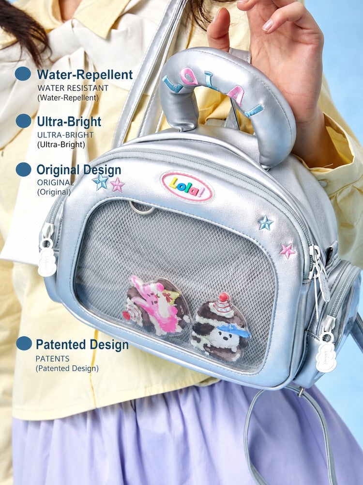 LOLA DESIGN Robot Girl Ita Backpack with Clear Panel