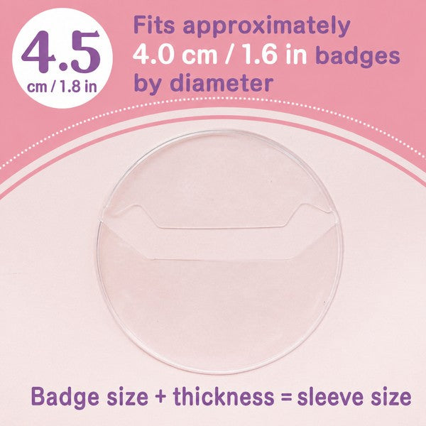 Clear Round Badge Protective Sleeves for Ita Bags