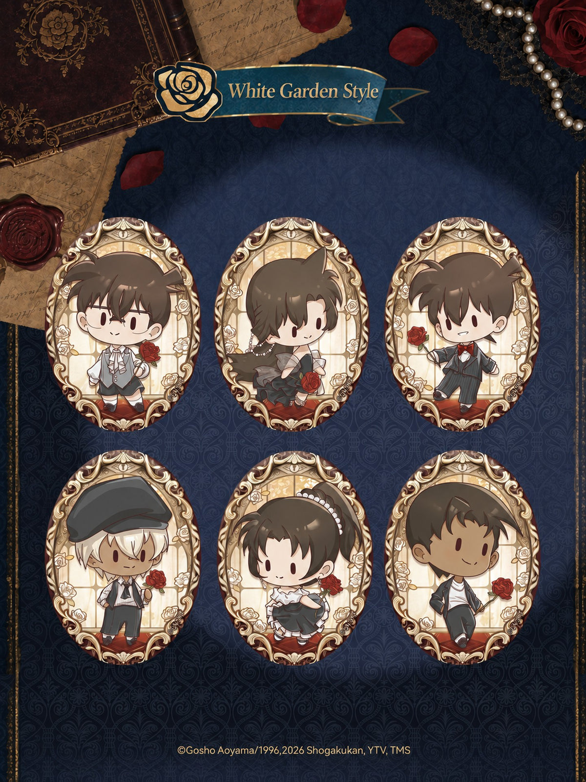 Officially Licensed Detective Conan Rose Manor Badge Series