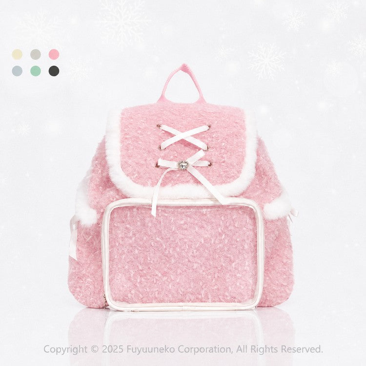 FuyuuNeko Fluffy Plush Ita Backpack with Ribbon Bows