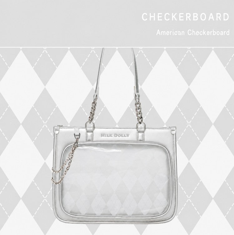 FuyuuNeko Checkered Ita Bag Crossbody, Large Capacity