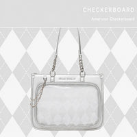 FuyuuNeko Checkered Ita Bag Crossbody, Large Capacity