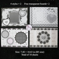 8 Sheets of Background Boards for Ita Bag - Cute Accent Style