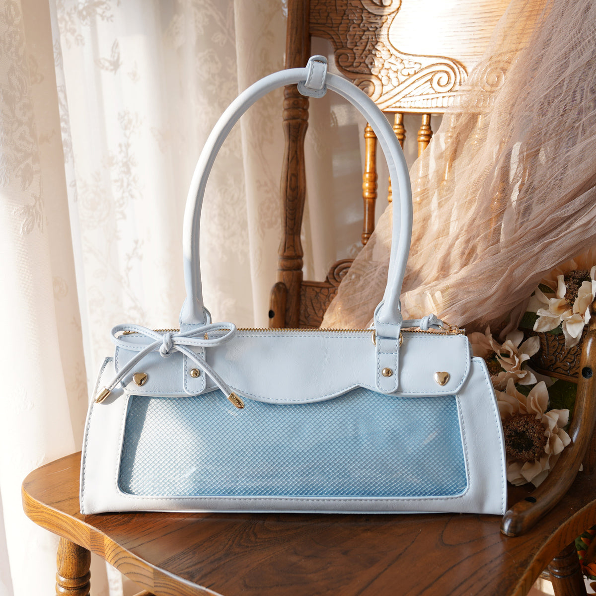 Morning Glory Structured Ita Shoulder Bag with Insert Board