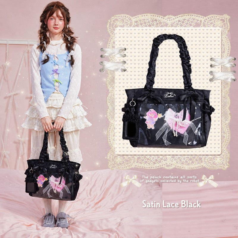LOLA DESIGN Emily Satin Ita Bag with Bow