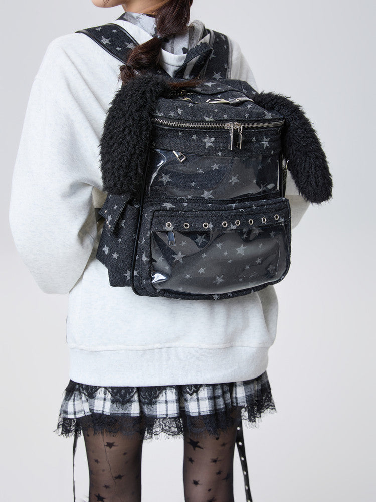 Moogyu Rabbit Ear Brim Black Ita Backpack