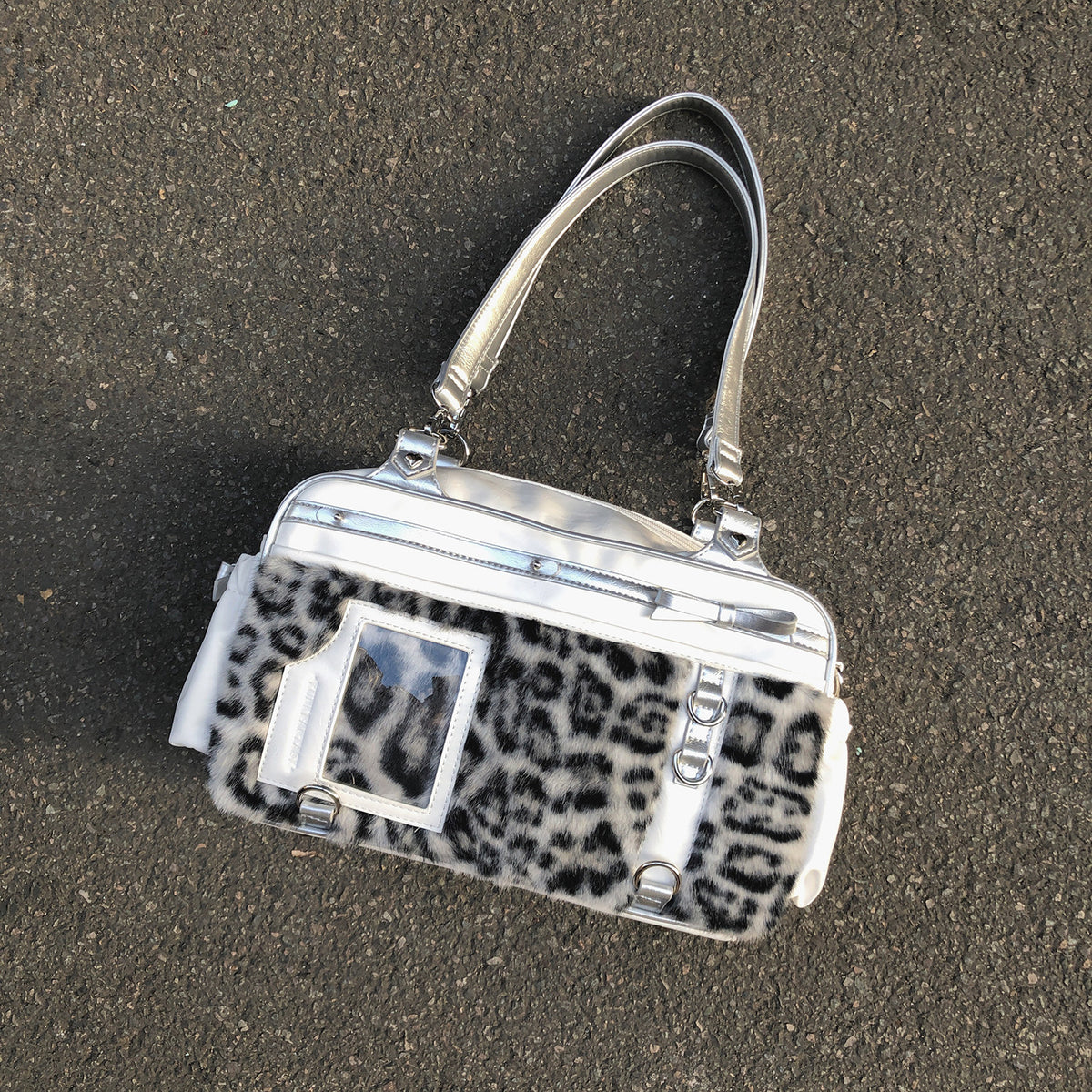 Yuni Youyou Leopard Print Soft Ita Bag with Clear Window
