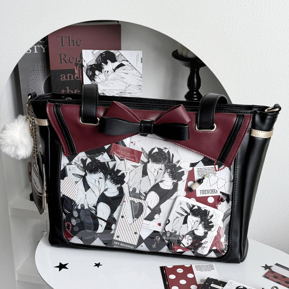 Morning Glory Rabbit Black Tea Crossbody Ita Bag