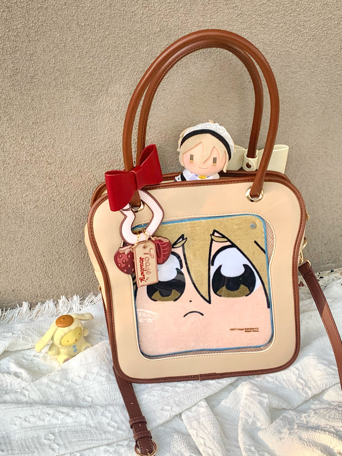 Morning Glory Toast Ita Bag with Detachable Bow
