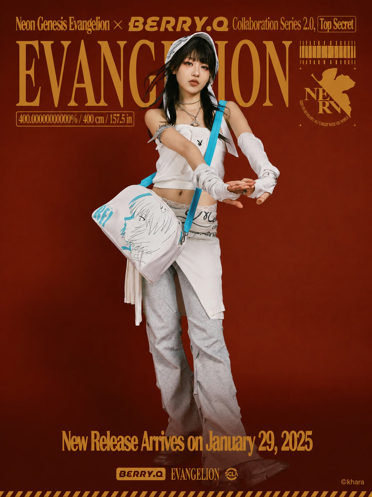 Evangelion x BERRY.Q Character Print Crossbody Bag
