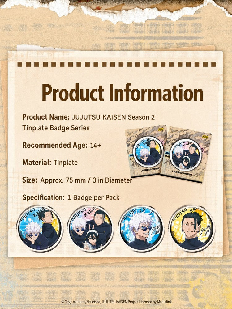Officially Licensed Jujutsu Kaisen Season 2 Tin Badge