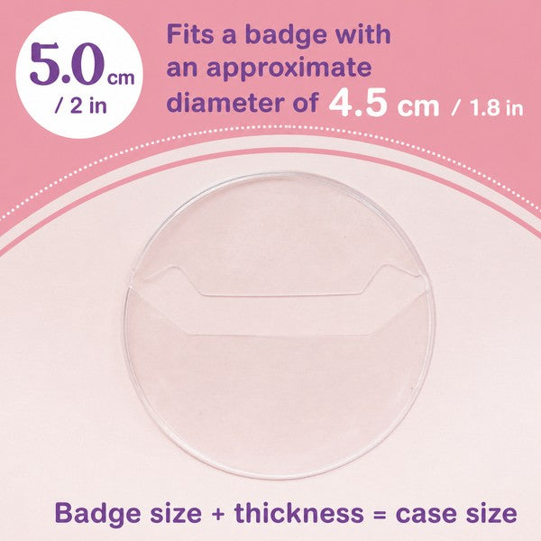 Clear Round Badge Protective Sleeves for Ita Bags
