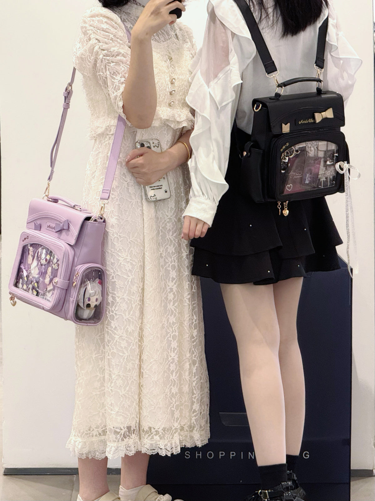 Morning Glory Convertible PU Leather Ita Backpack