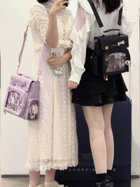 Morning Glory Convertible PU Leather Ita Backpack