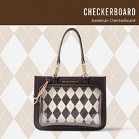 FuyuuNeko Checkered Ita Bag Crossbody, Large Capacity