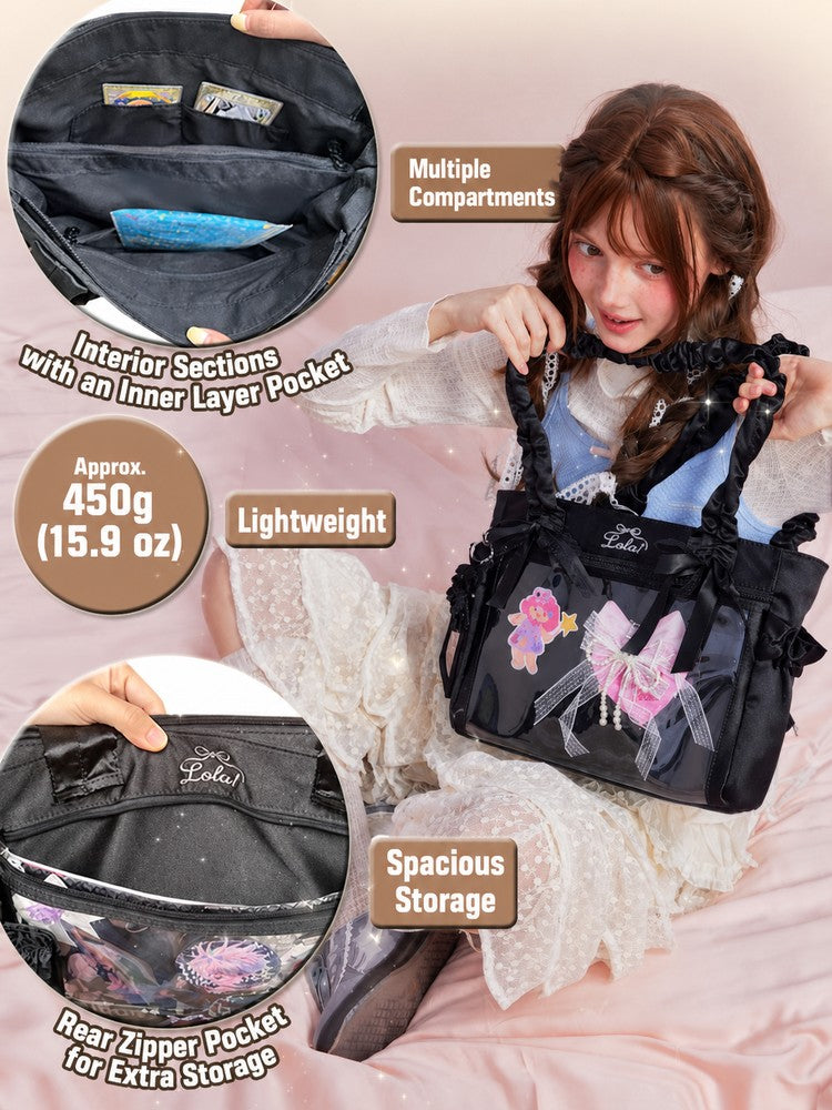 LOLA DESIGN Emily Satin Ita Bag with Bow