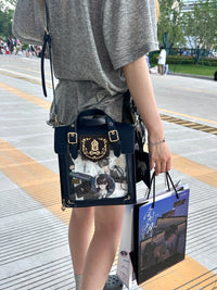 Morning Glory Cute Retro Gold Foil Convertible Ita Bag