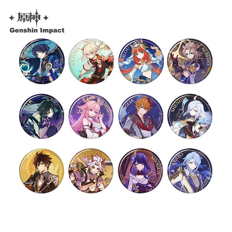 Lisenced Genshin Impact Genius Invokation TCG Tournament Series Tinplate Badge - 2.95 inches (75mm)