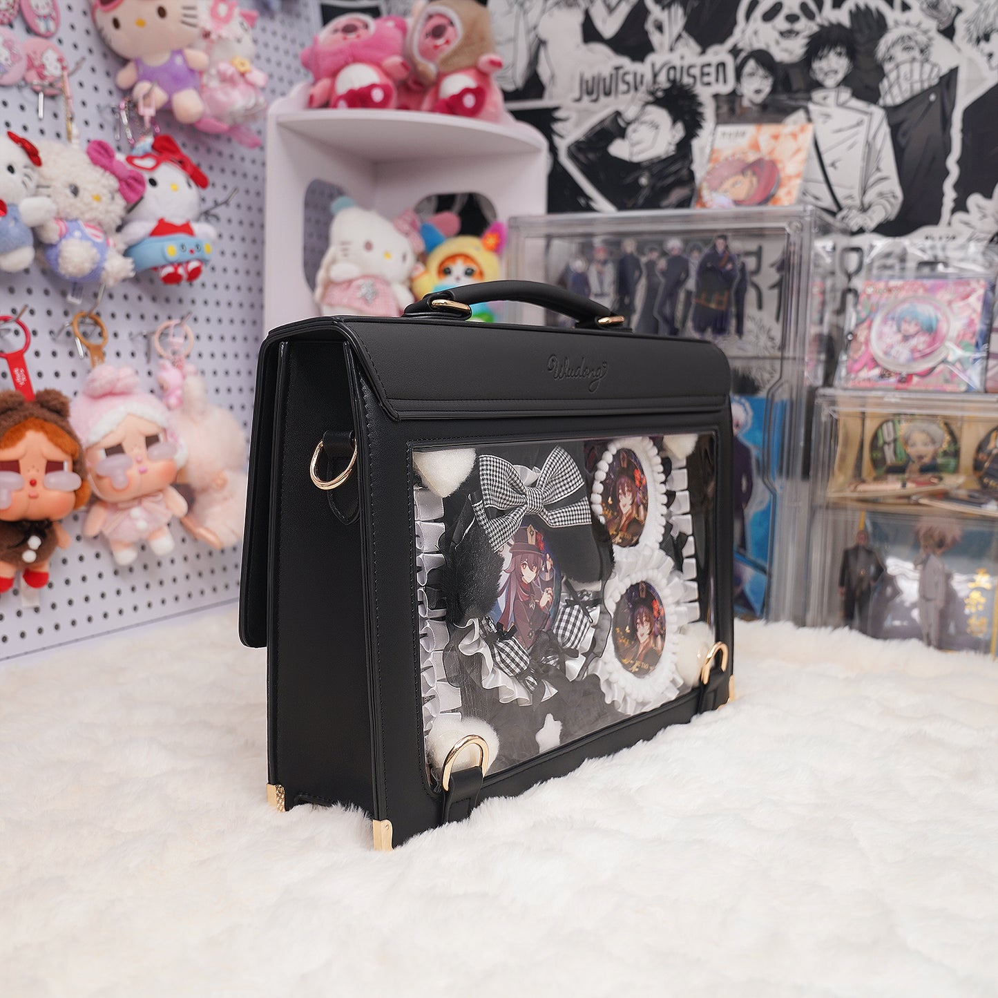 Hu Tao’s Shadow Lace Ita Bag– Large-Capacity Hard Shell Briefcase Ita Bag, Perfect for Conventions, School & Daily Use