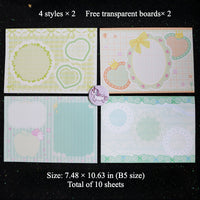 8 Sheets of Background Boards for Ita Bag - Cute Accent Style