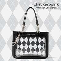 FuyuuNeko Checkered Ita Bag Crossbody, Large Capacity