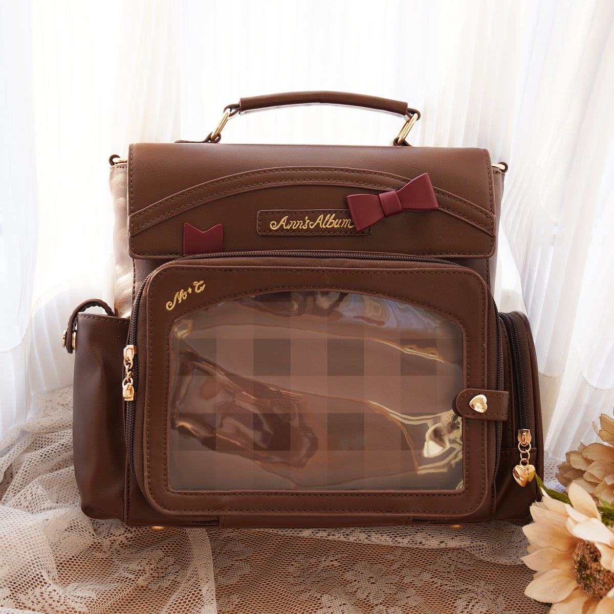 Morning Glory Convertible PU Leather Ita Backpack