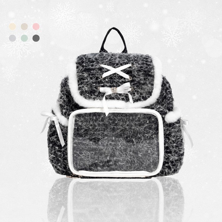 FuyuuNeko Fluffy Plush Ita Backpack with Ribbon Bows