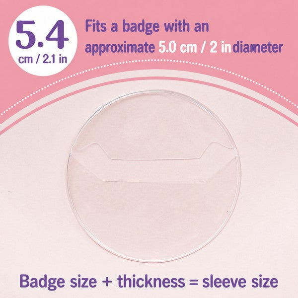 Clear Round Badge Protective Sleeves for Ita Bags