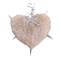 Y2K Plush Heart Bag Charm Keychain
