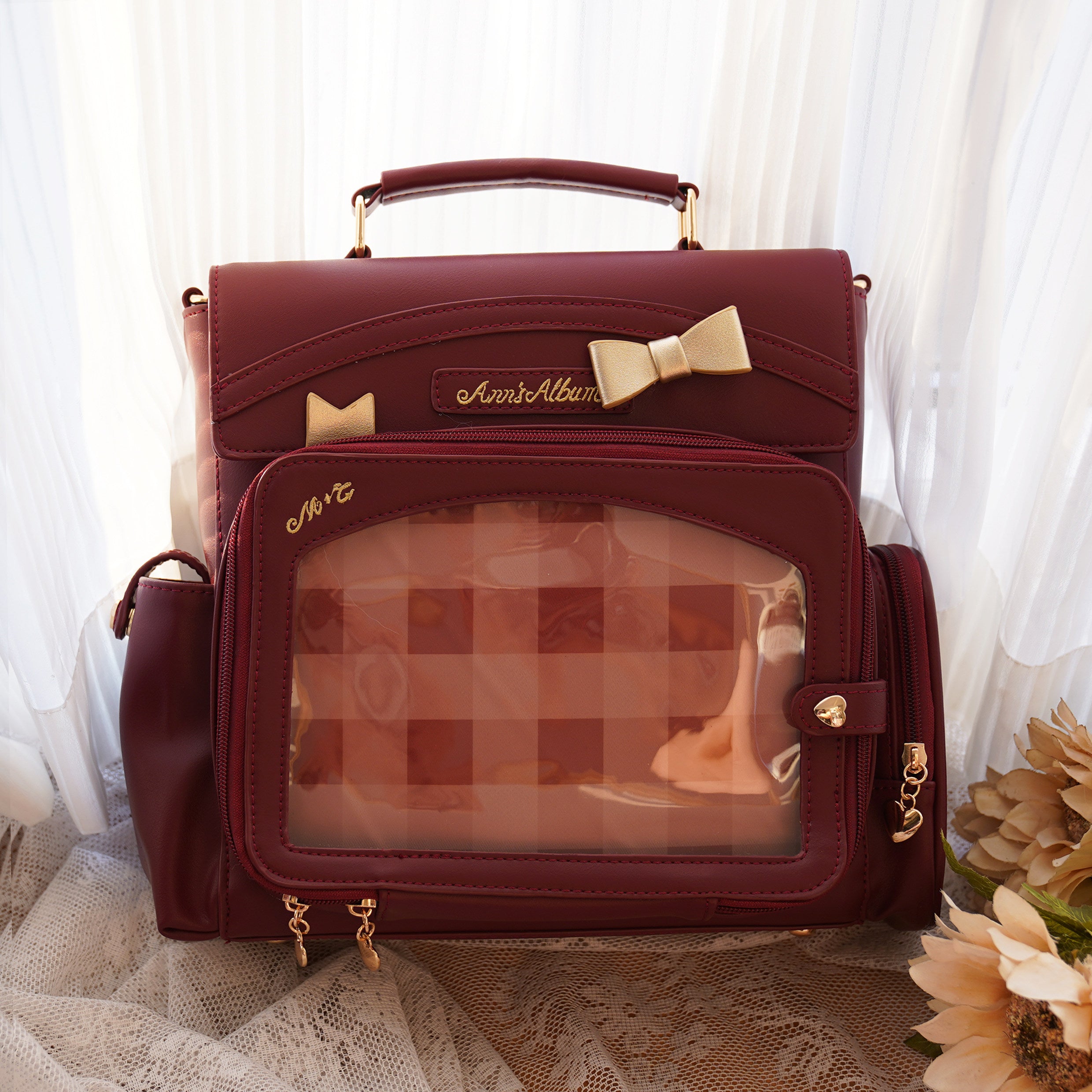 Morning Glory Convertible PU Leather Ita Backpack