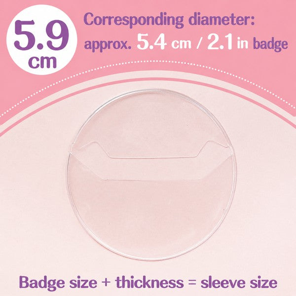 Clear Round Badge Protective Sleeves for Ita Bags