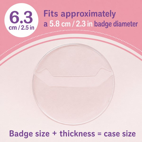Clear Round Badge Protective Sleeves for Ita Bags