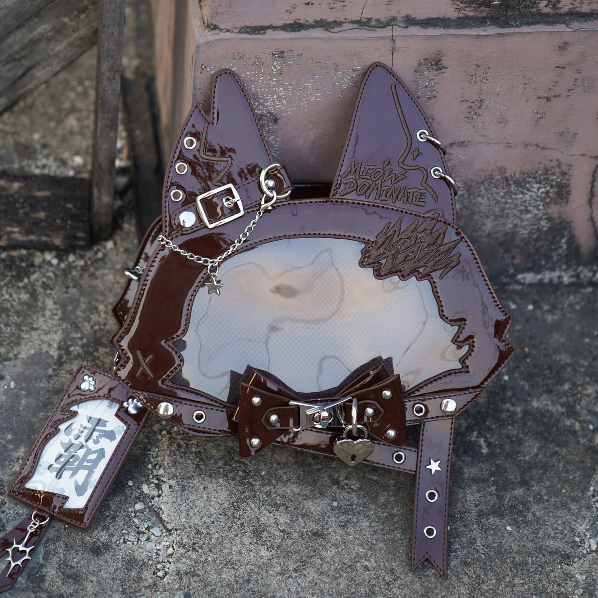 Morning Glory Cat Ita Bag with Adjustable Strap Set