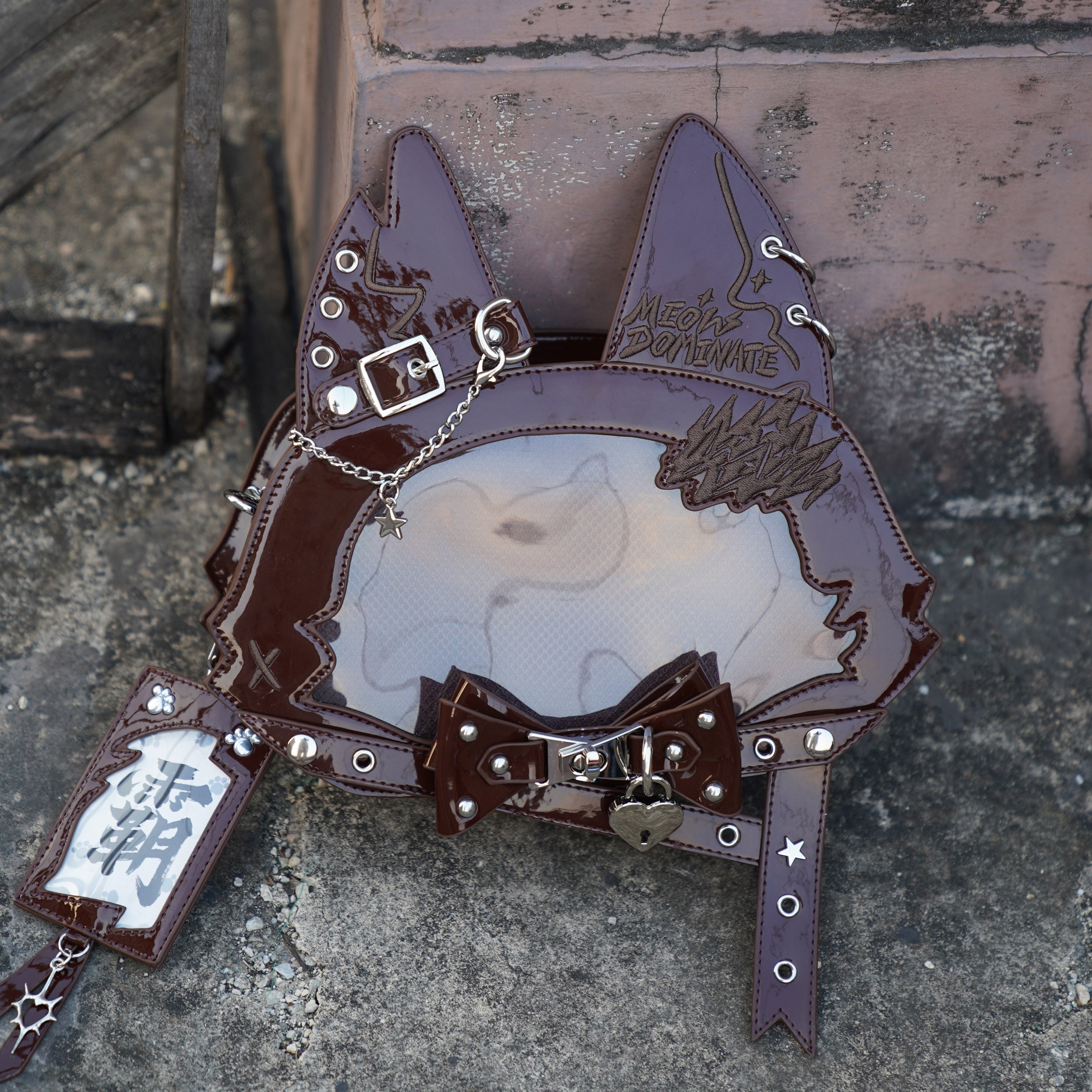 Morning Glory Cat Ita Bag with Adjustable Strap Set