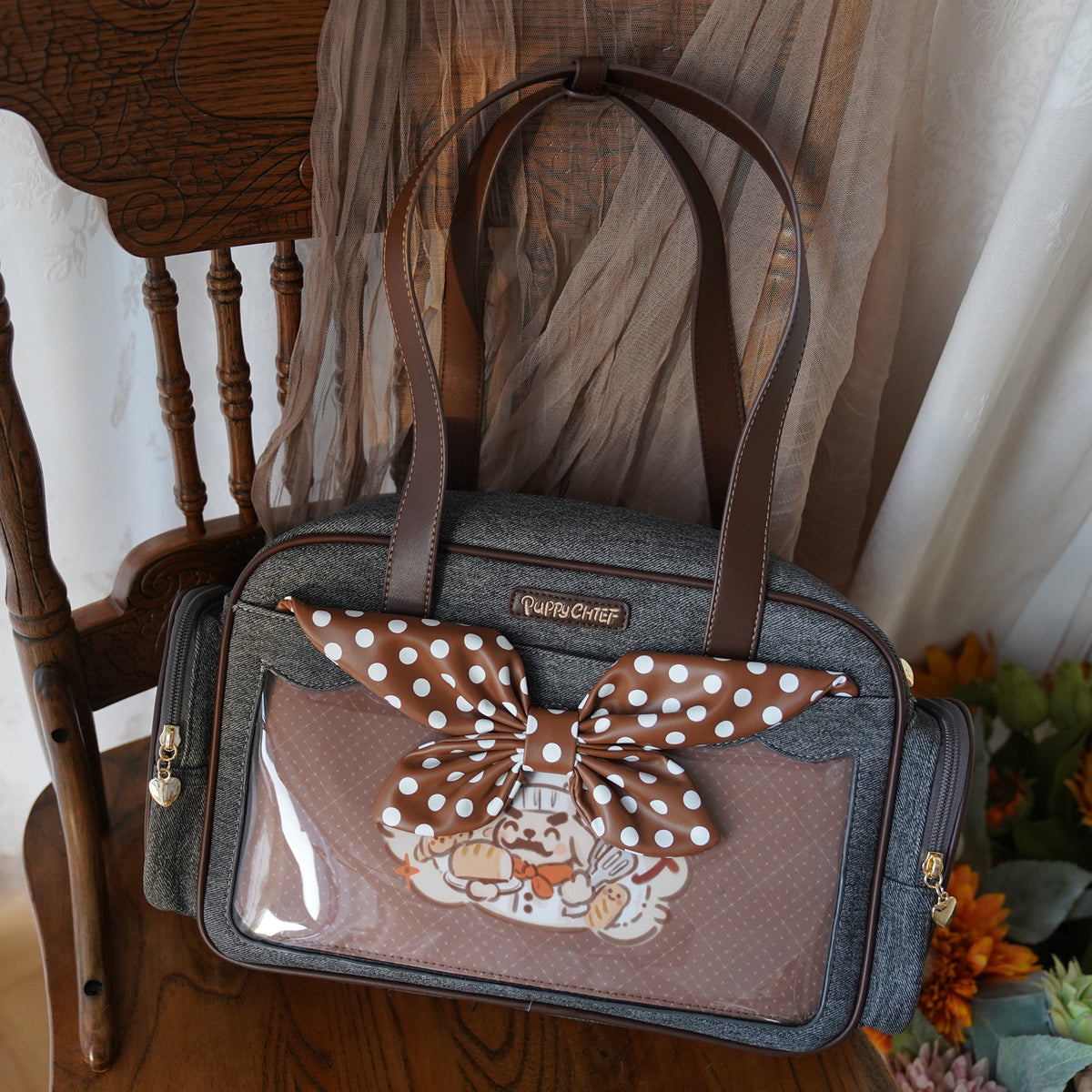 Morning Glory Chef Puppy Large Convertible Ita Bag